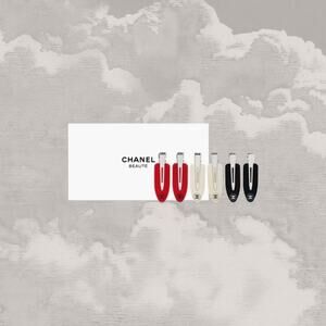 CHANEL BEAUTY Set of 3 Hair Clips Authentic Gift w Purchase item Red Black Cream